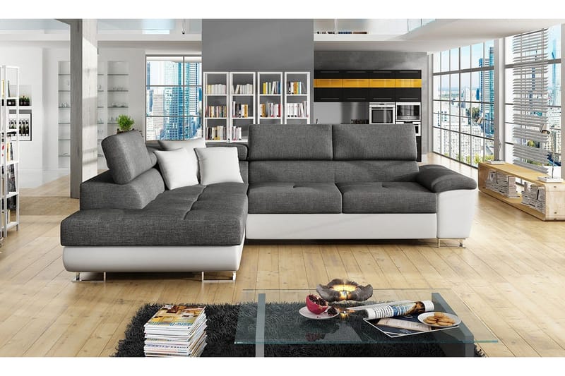 U-Vuodesohva Oertel - Valkoinen/Harmaa - Huonekalut - Sohva - Vuodesohva