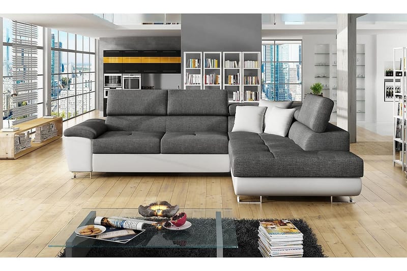 U-Vuodesohva Oertel - Valkoinen/Harmaa - Huonekalut - Sohva - Vuodesohva