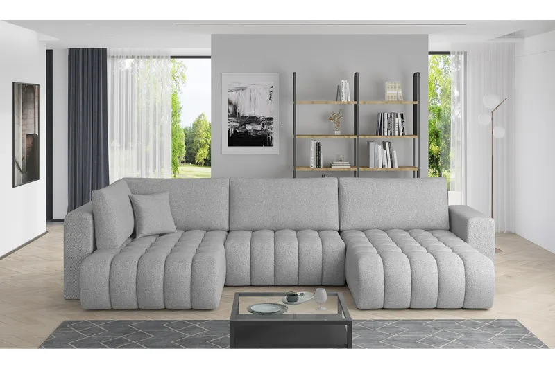 U-vuodesohva Robstown Divaani Oikea, Vaaleanharmaa