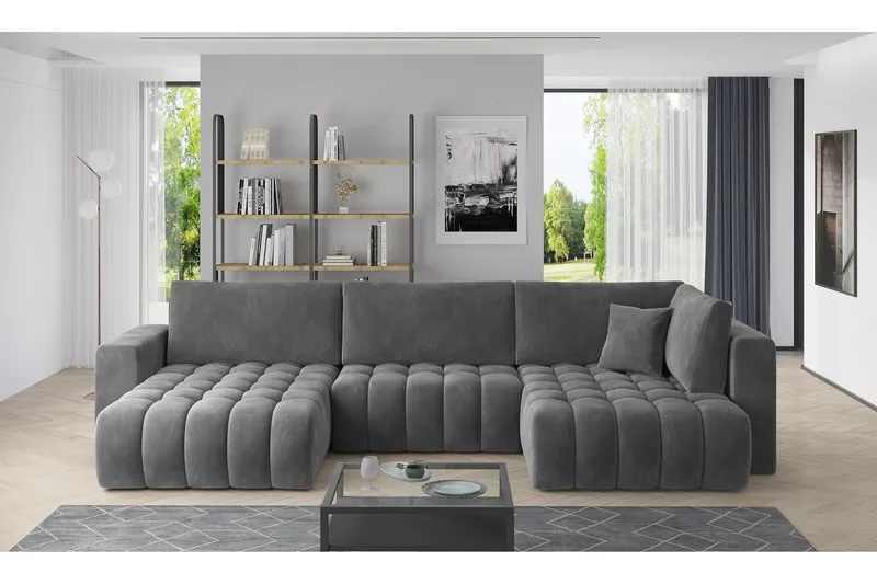 U-vuodesohva Robstown Divaani Vasen, Harmaa