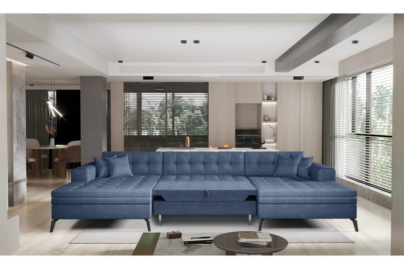 U-vuodesohva Somerville Tupladivaani - Beige - Huonekalut - Sohva - Vuodesohva