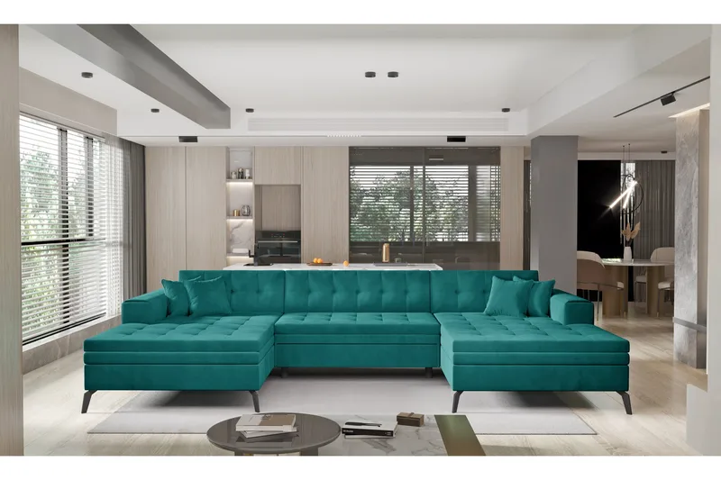 U-vuodesohva Somerville Tupladivaani, Turkoosi