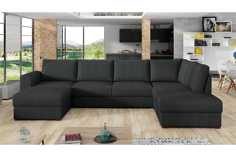 U-vuodesohva Wilma 6:n ist - Antrasiitti - Huonekalut - Sohva - Vuodesohva
