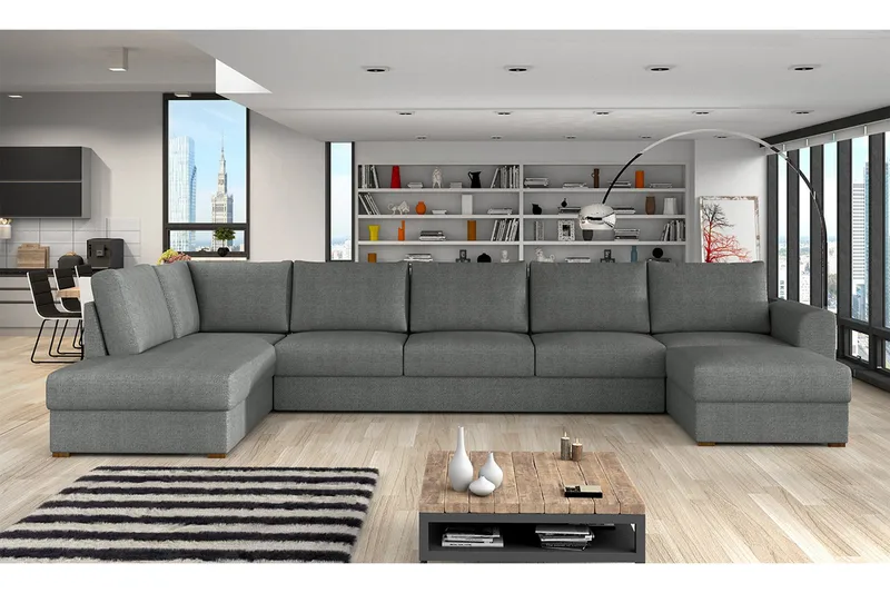 U-vuodesohva Wilma 6:n ist - Musta - Huonekalut - Sohva - Vuodesohva