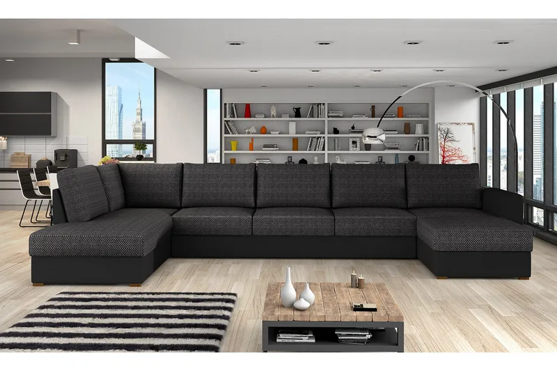 U-vuodesohva Wilma Vasen - Musta - Huonekalut - Sohva - Vuodesohva