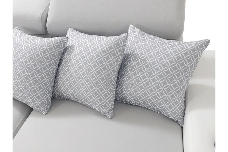 U-vuodesohva Zane Divaani Vasen - Vaaleanharmaa/Valkoinen - Huonekalut - Sohva - Vuodesohva