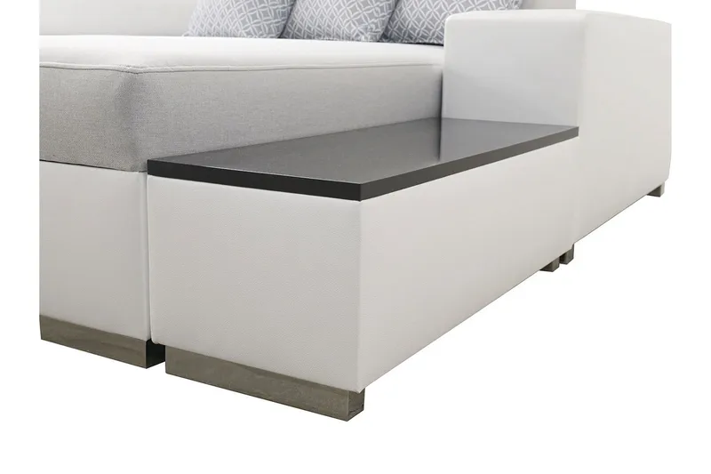 U-vuodesohva Zane Divaani Vasen - Vaaleanharmaa/Valkoinen - Huonekalut - Sohva - Vuodesohva