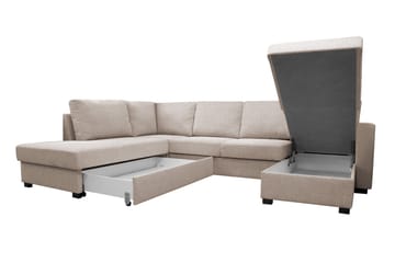 U-vuodesohva Paris Vasen Beige - Huonekalut - Sohva - Vuodesohva