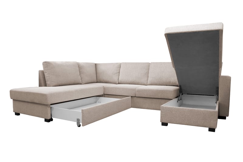U-vuodesohva Paris Vasen Beige - Huonekalut - Sohva - Vuodesohva