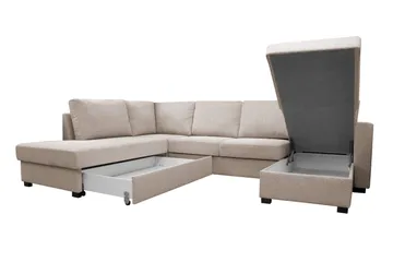 U-vuodesohva Paris Vasen Beige - Huonekalut - Sohva - Vuodesohva