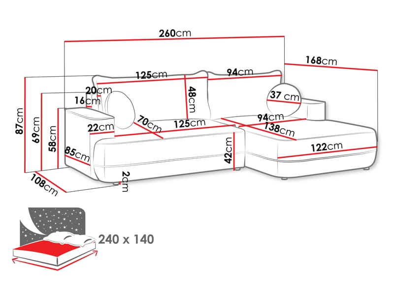 Uppland Vuodesohva divaanilla 3istuttava - Beige - Huonekalut - Sohva - Vuodesohva