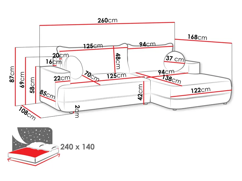 Uppland Vuodesohva divaanilla 3istuttava - Beige - Huonekalut - Sohva - Vuodesohva