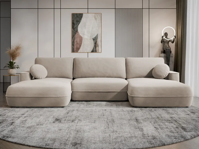 Uppland Vuodesohva kaksoisdivaanilla 5istuttava - Beige - Huonekalut - Sohva - Vuodesohva