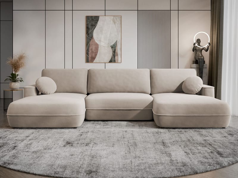 Uppland Vuodesohva kaksoisdivaanilla 5istuttava - Beige - Huonekalut - Sohva - Vuodesohva