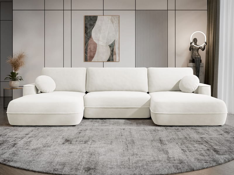 Uppland Vuodesohva kaksoisdivaanilla 5istuttava - Valkoinen - Huonekalut - Sohva - Vuodesohva