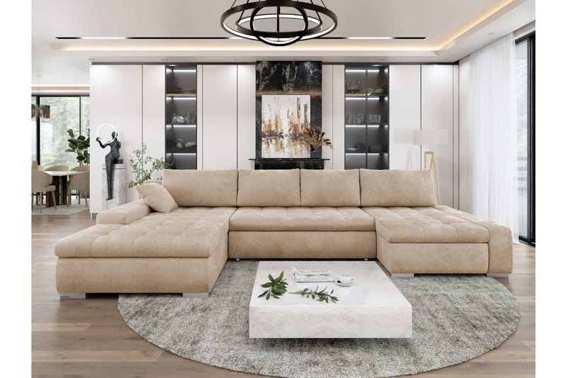 Vanha Vuodesohva 4 Hengen Sohva - Beige - Huonekalut - Sohva - Vuodesohva