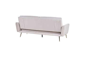 Vettre 3-istuttava suorakaiteen muotoinen vuodesohva 110x180 cm samettia - Beige - Huonekalut - Sohva - Vuodesohva - 3 istuttava vuodesohva