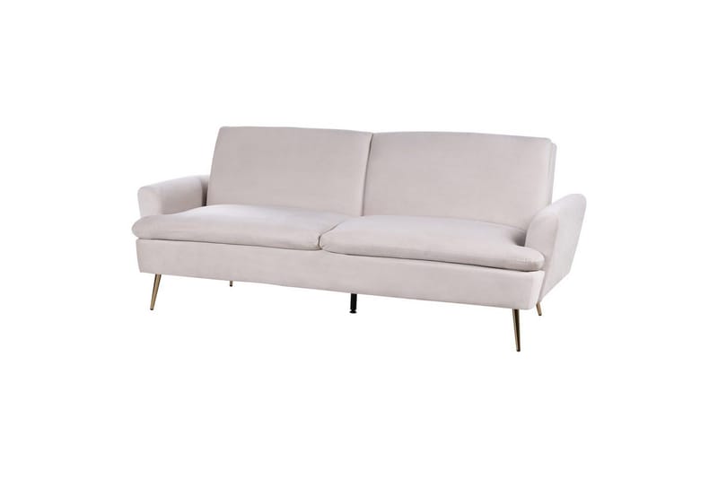 Vettre 3-istuttava suorakaiteen muotoinen vuodesohva 110x180 cm samettia - Beige - Huonekalut - Sohva - Vuodesohva - 3 istuttava vuodesohva