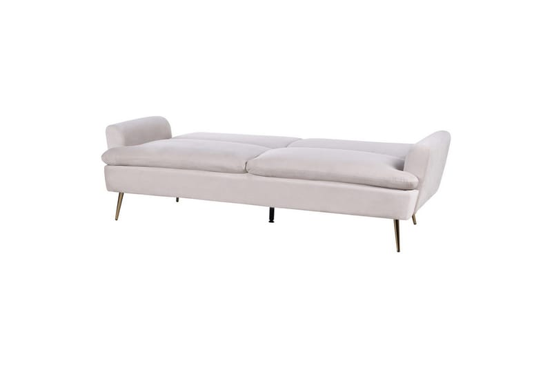Vettre 3-istuttava suorakaiteen muotoinen vuodesohva 110x180 cm samettia - Beige - Huonekalut - Sohva - Vuodesohva - 3 istuttava vuodesohva