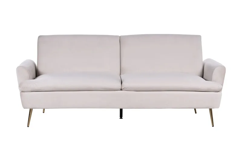 Vettre 3-istuttava suorakaiteen muotoinen vuodesohva 110x180 cm samettia, Beige