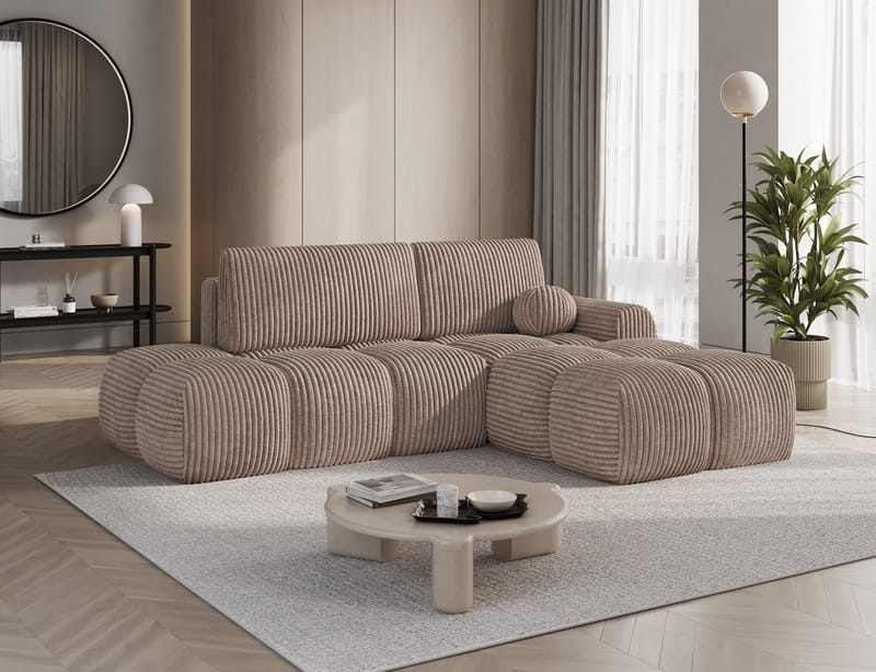 Vittario 3-istuttava Bubblig-vuodesohva divaanilla ja säilytystilalla, oikea - Modullo 20 - Huonekalut - Sohva - Vuodesohva