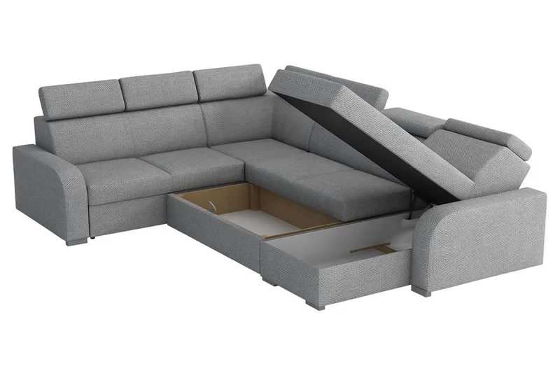 Vuodekulmasohva Large Dung - Harmaa - Huonekalut - Sohva - Vuodesohva