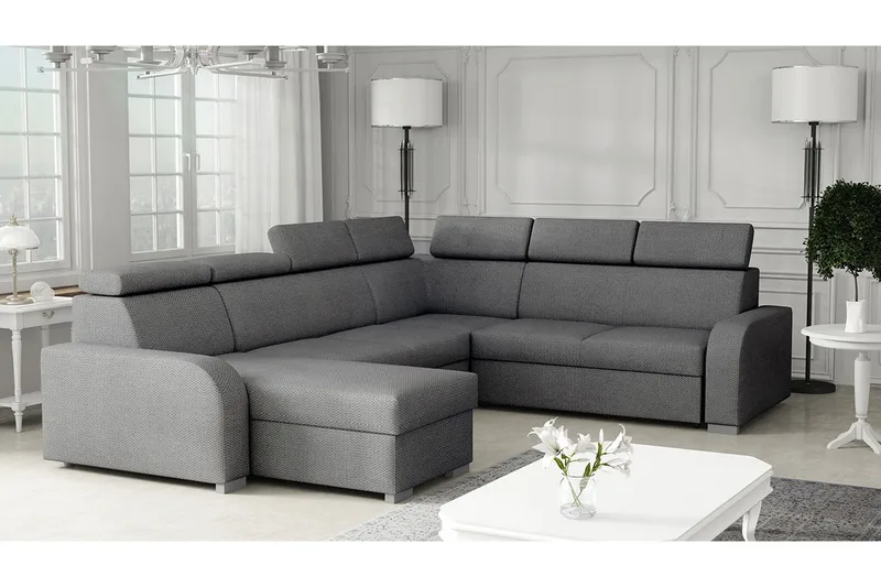 Vuodekulmasohva Large Dung - Harmaa - Huonekalut - Sohva - Vuodesohva