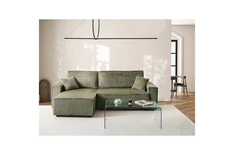 Vuodesohva, oikeakätinen Abacka - Vihreä, musta - Huonekalut - Sohva - Vuodesohva