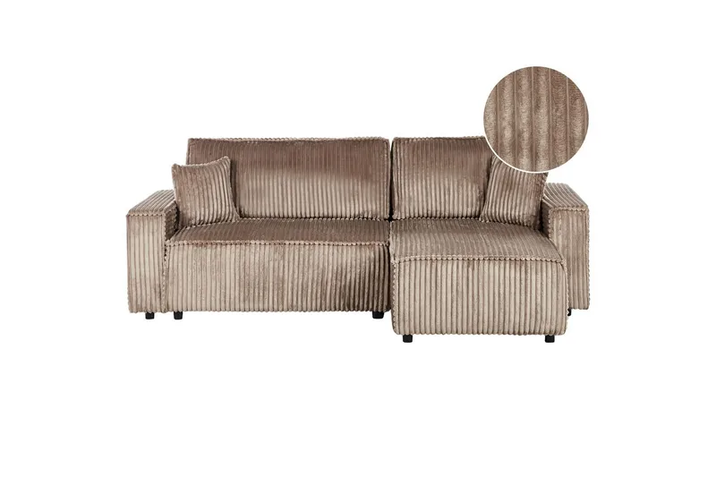 Vuodesohva, vasenkätinen Abacka - Ruskea, Musta - Huonekalut - Sohva - Vuodesohva