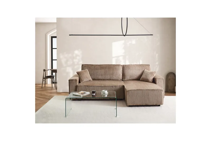 Vuodesohva, vasenkätinen Abacka - Ruskea, Musta - Huonekalut - Sohva - Vuodesohva