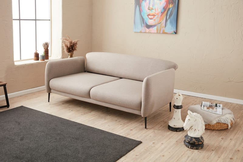 Vuodesohva 3:n ist Genna 180x90 cm - Beige - Huonekalut - Sohva - Vuodesohva - 3 istuttava vuodesohva