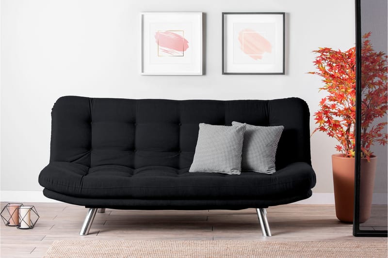 Vuodesohva 3:n ist Perc 200x104 cm - Musta - Huonekalut - Sohva - Vuodesohva - 3 istuttava vuodesohva