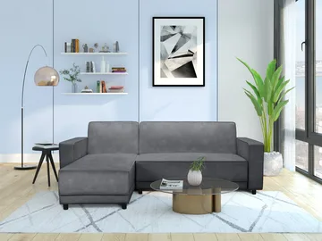 Vuodesohva Allie Antrasiitti, Sametti, 82x229x154 cm - Antrasiitti, Sametti, 82x229x154 cm - Huonekalut - Sohva - Vuodesohva
