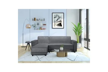 Vuodesohva Allie Antrasiitti, Sametti, 82x229x154 cm