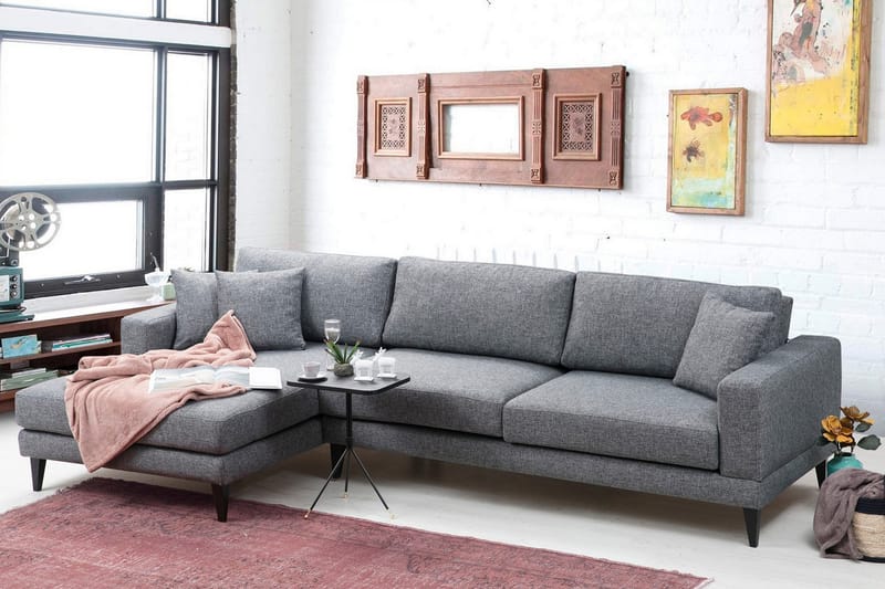 Vuodesohva Angelah Divaanilla Vasen - Harmaa - Huonekalut - Sohva - Vuodesohva