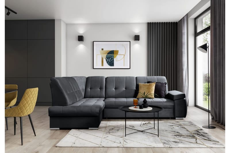 Vuodesohva avopäädyllä Amelya 3:n ist - Tummanharmaa - Huonekalut - Sohva - Vuodesohva