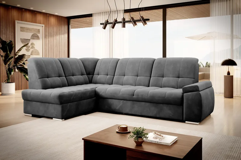 Vuodesohva avopäädyllä Amelya 3:n ist - Tummanharmaa - Huonekalut - Sohva - Vuodesohva