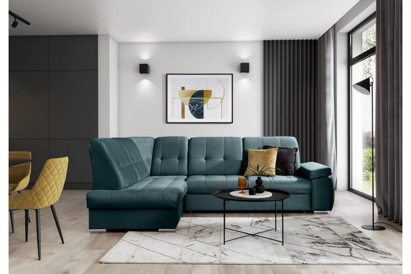 Vuodesohva avopäädyllä Amelya 3:n ist - Tummanvihreä - Huonekalut - Sohva - Vuodesohva