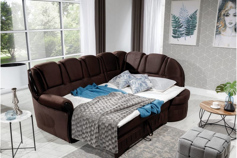 Vuodesohva avopäädyllä Amillano Oikea - Ruskea - Huonekalut - Sohva - Vuodesohva