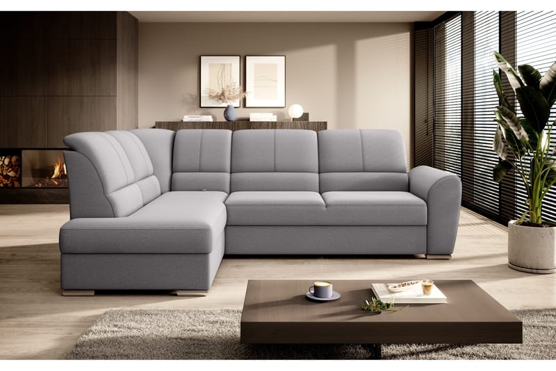 Vuodesohva avopäädyllä Keith 3:n ist - Harmaa - Huonekalut - Sohva - Vuodesohva