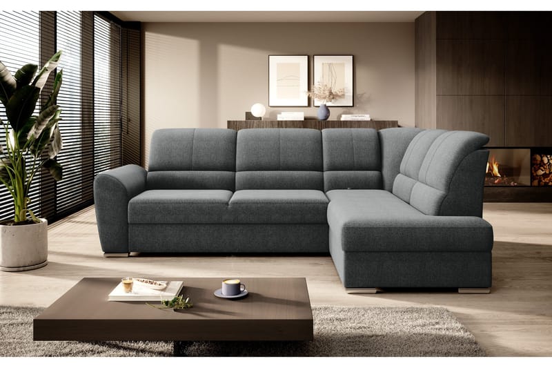 Vuodesohva avopäädyllä Keith 3:n ist - Harmaa - Huonekalut - Sohva - Vuodesohva