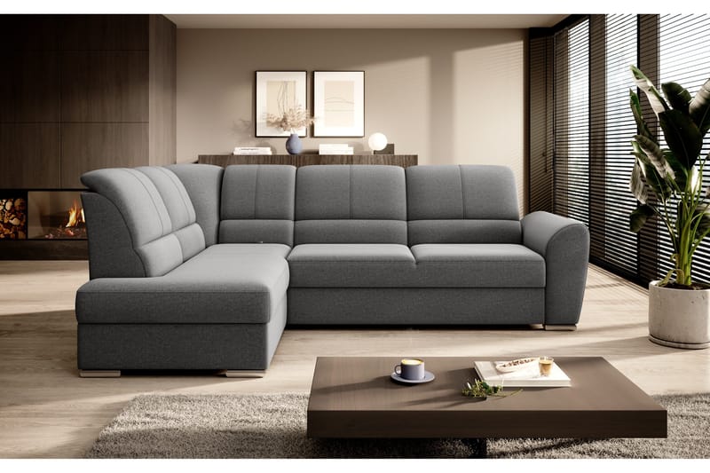 Vuodesohva avopäädyllä Keith 3:n ist - Harmaa - Huonekalut - Sohva - Vuodesohva