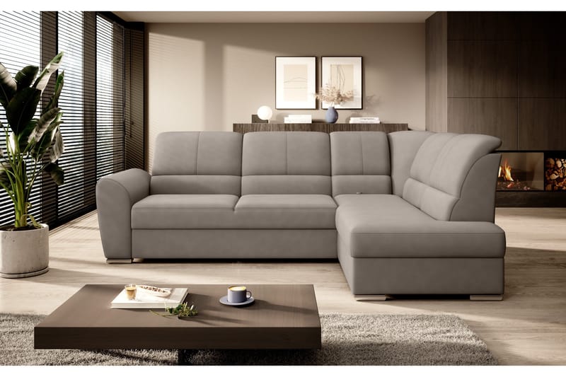 Vuodesohva avopäädyllä Keith 3:n ist - Harmaa - Huonekalut - Sohva - Vuodesohva