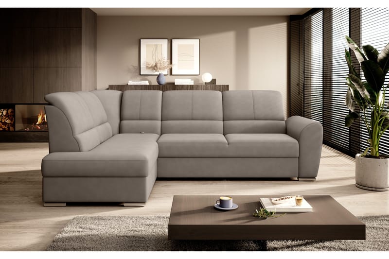 Vuodesohva avopäädyllä Keith 3:n ist - Harmaa - Huonekalut - Sohva - Vuodesohva