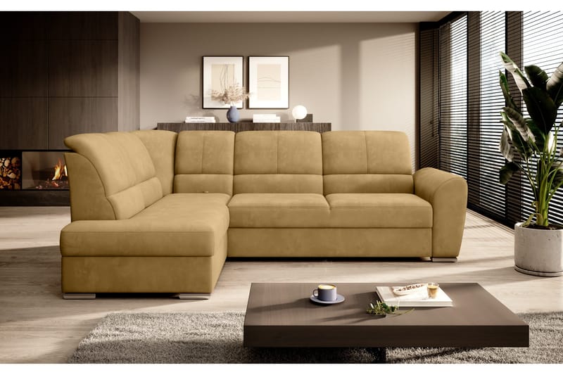 Vuodesohva avopäädyllä Keith 3:n ist - Keltainen - Huonekalut - Sohva - Vuodesohva