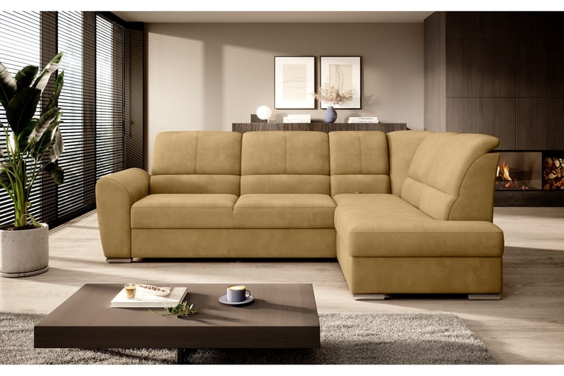 Vuodesohva avopäädyllä Keith 3:n ist - Keltainen - Huonekalut - Sohva - Vuodesohva