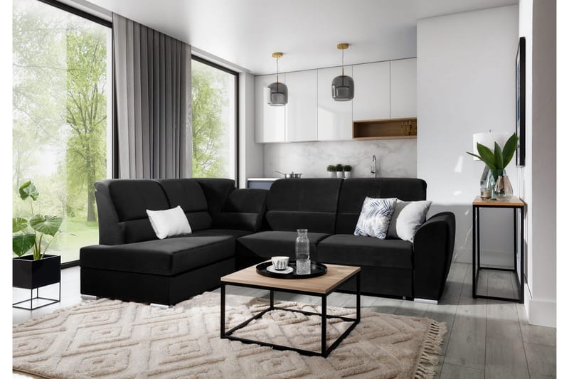 Vuodesohva avopäädyllä Keith 3:n ist - Musta - Huonekalut - Sohva - Vuodesohva