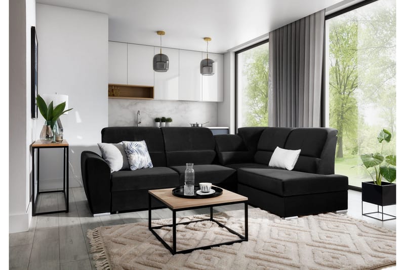 Vuodesohva avopäädyllä Keith 3:n ist - Musta - Huonekalut - Sohva - Vuodesohva
