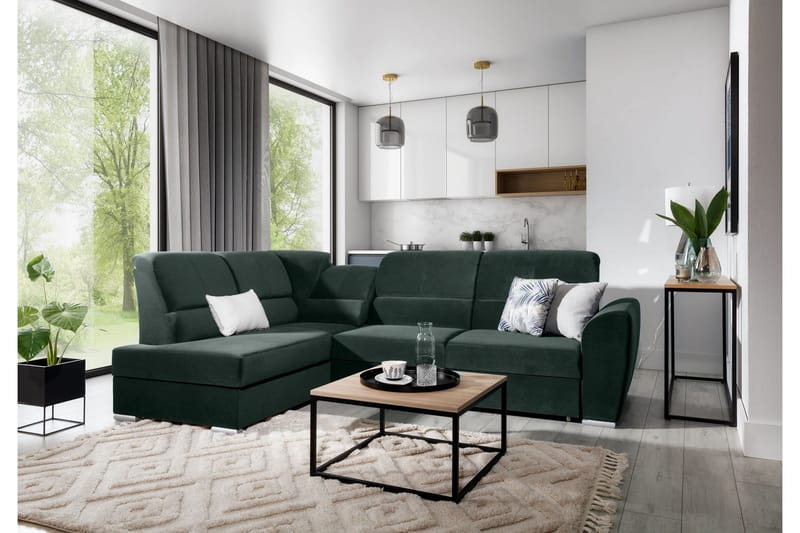 Vuodesohva avopäädyllä Keith 3:n ist - Tummanvihreä - Huonekalut - Sohva - Vuodesohva