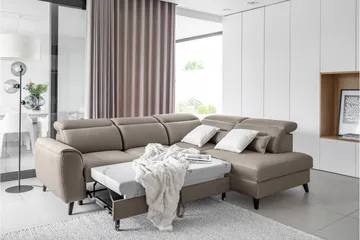 Vuodesohva avopäädyllä Yasmine 3:n ist - Beige - Huonekalut - Sohva - Vuodesohva